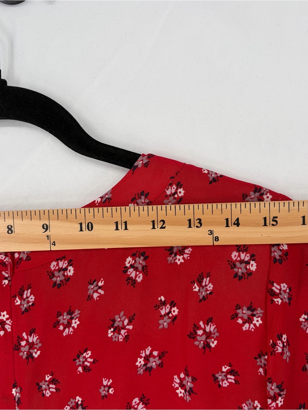 Madewell Babydoll Dress Red Floral Sz 8 100% Silk 90s Style V-Neck Button Front - Picture 12 of 14
